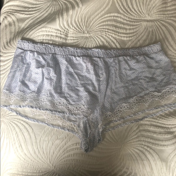 EUC Victoria’s Secret shorts. Light blue and white with sheer details - Picture 3 of 3